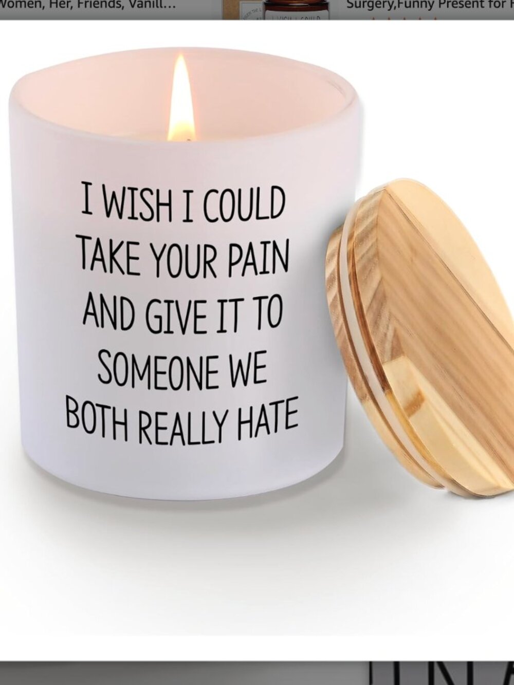 I Wish I Could Take Your Pain Recovery Gift Jar Candle 9.5 oz Layered Scent
